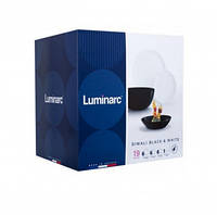 Столовый черно-белый сервиз тарелок Diwali Black&White 19 предметов Luminarc P4360
