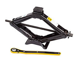 Автомобільний домкрат 1 т. 95-350 мм механічний ромбовий з резиновою подушкою та трещіткою  Lavita LA 210210