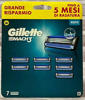 Сменные картриджи для бритья мужские Gillette Gillette Mach3 7 шт, (оригинал)