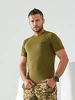 Футболка ВСУ мужская олива, Милитари Тактическая футболка с надписью ЗСУ череп Размеры: 46,48, 50,52;54