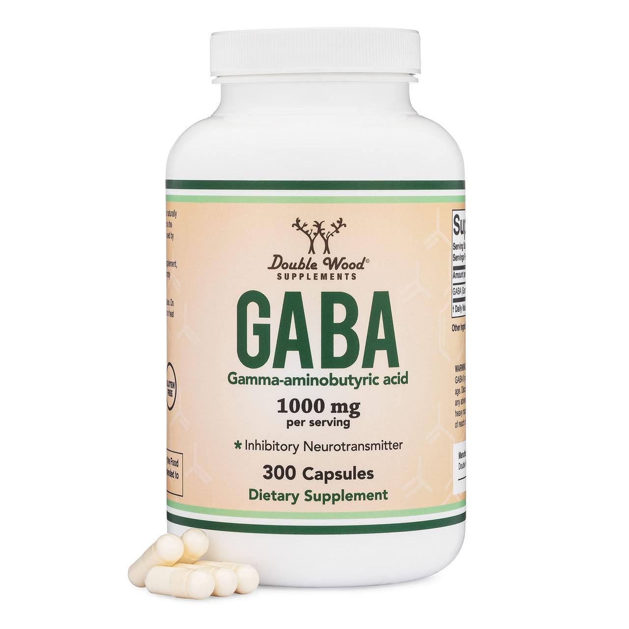 Гамма-аміномасляна кислота Double Wood Supplements GABA 1000 mg 300 capsules, фото 1