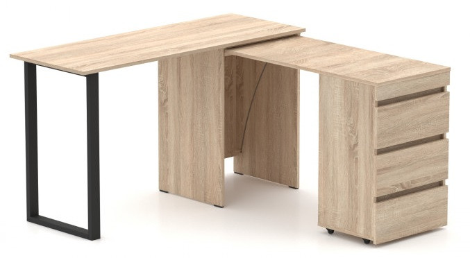 Стіл-комод трансформер Shiron-Jambo (Дуб сонома) 3 шухляди ТМ Knap Knap