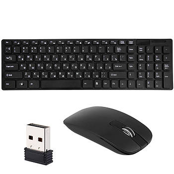 Бездротова клавіатура та миша K06 / Бездротовий комплект клавіатура з мишею / Тонка клавіатура для пк