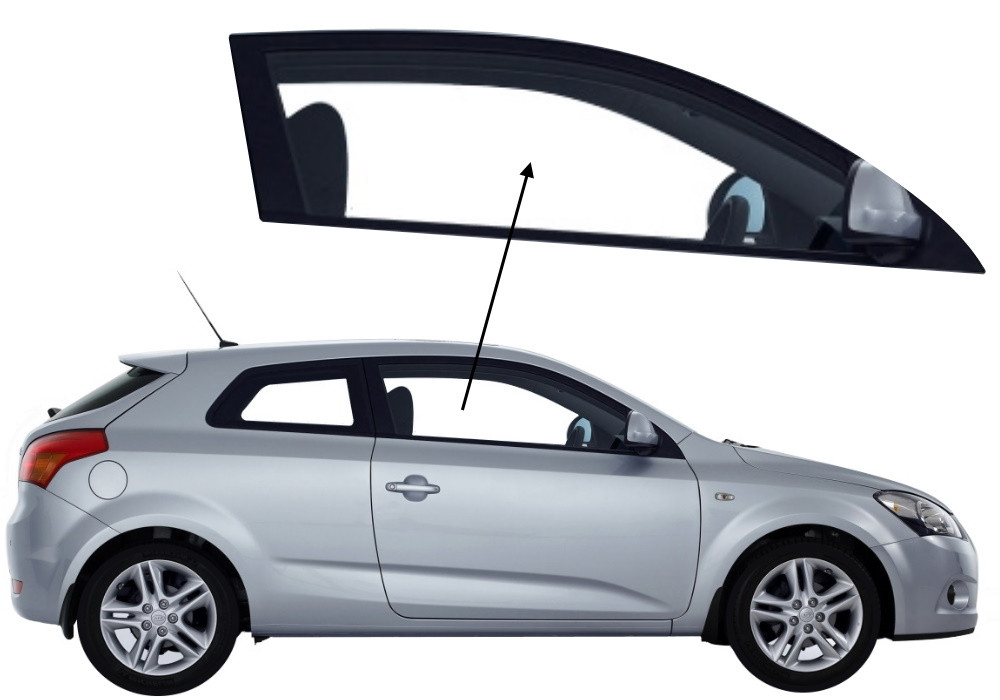 Бічне скло Kia ProCeed 2007-2012 передніх дверей праве, фото 1