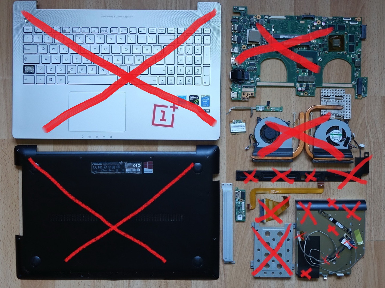 РОЗБИРАННЯ ASUS N550j (usb WiFi модуль Шлейф USB Камера Плата кнопки DVD)
