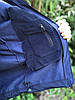 Чоловіча вологостійка куртка Soft Shell UKR-TEC синя, зсередини утеплена флісом, Нагрудні велкро-панелі, фото 4