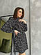 Жіноча ніжна коротка сукня з поясом та кишенями з довгим рукавом у принт турецький софт, фото 7