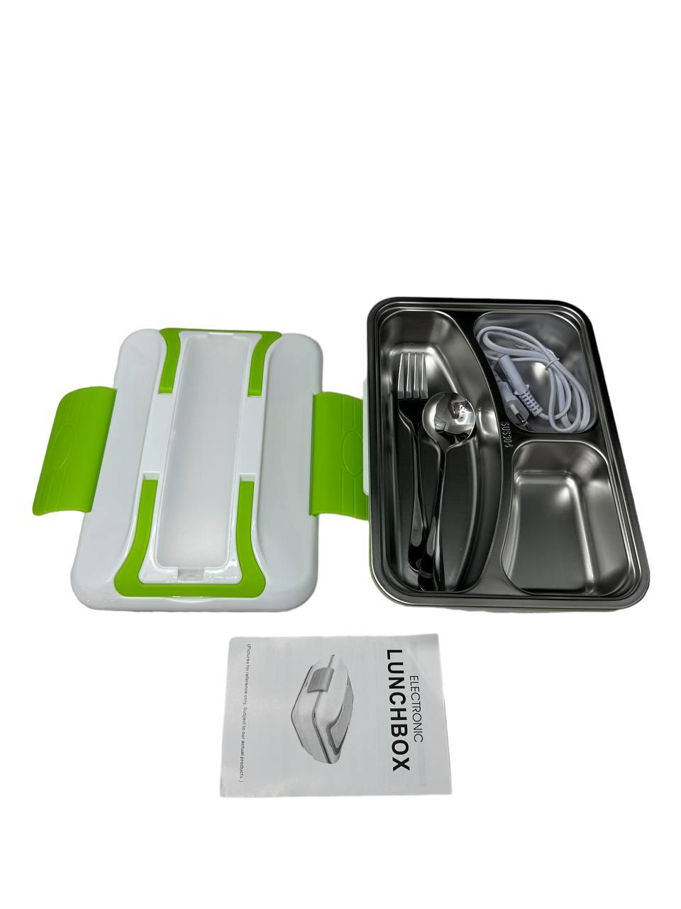 Ланч-бокс із підігрівом їжі від мережі 220 V 820 мл The Electric Lunch Box Зелений, фото 1