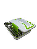 Ланч-бокс електричний з підігрівом від мережі 220 V 820 мл The Electric Lunch Box Зелений, фото 2