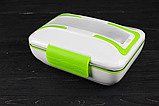 Розумний електричний судочок з підігрівом їжі Lunch Box від мережі 220 V 820 мл Зелений, фото 10
