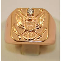 Перстень-друк TSATSA. Позолота ЧВ. Камені: білий циркон. Є різні розміри.