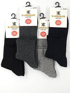 Чоловічі середні шкарпетки Kardesler для діабетиків, без резинки рубчик однотонні,12 пар/уп