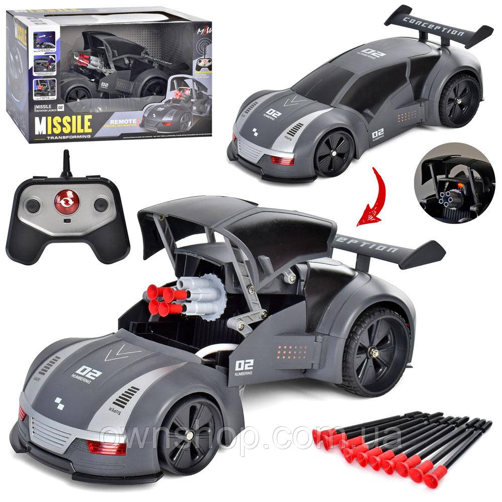 Машинка-трансформер, стріляє стрілами (10 шт), з пультом ДУ, світло, 20010, фото 1