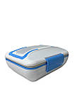 Електричний судочок для їжі ланч бокс від мережі 220 V 820 мл The Electric Lunch Box Синій, фото 4