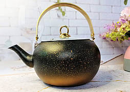 Чайник O.M.S. Collection 8212-L для плити 2 предмети 2 л Чорно-золотий (Туреччина)
