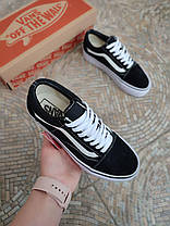 Чорно-білі кросівки кеди Ванси на високій підошві Vans Old Skool Platform, фото 6