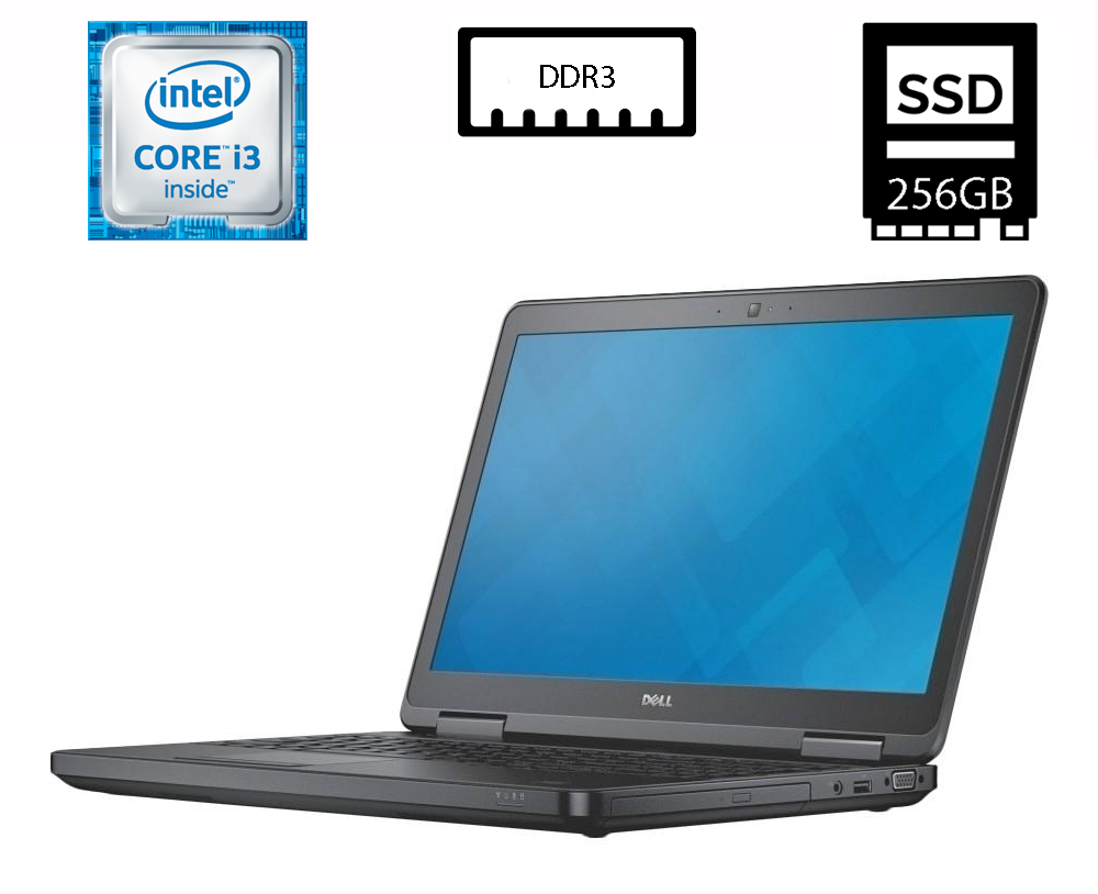 Ноутбук Dell Latitude E5540/15.6”TN(1366x768)/Intel Core i3-4010U 1.70GHz/8GB DDR3/SSD 256GB/Intel HD Graphics