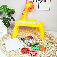 Дитячий стіл проектор для малювання з підсвічуванням Projector Painting. YQ-145 Колір жовтий