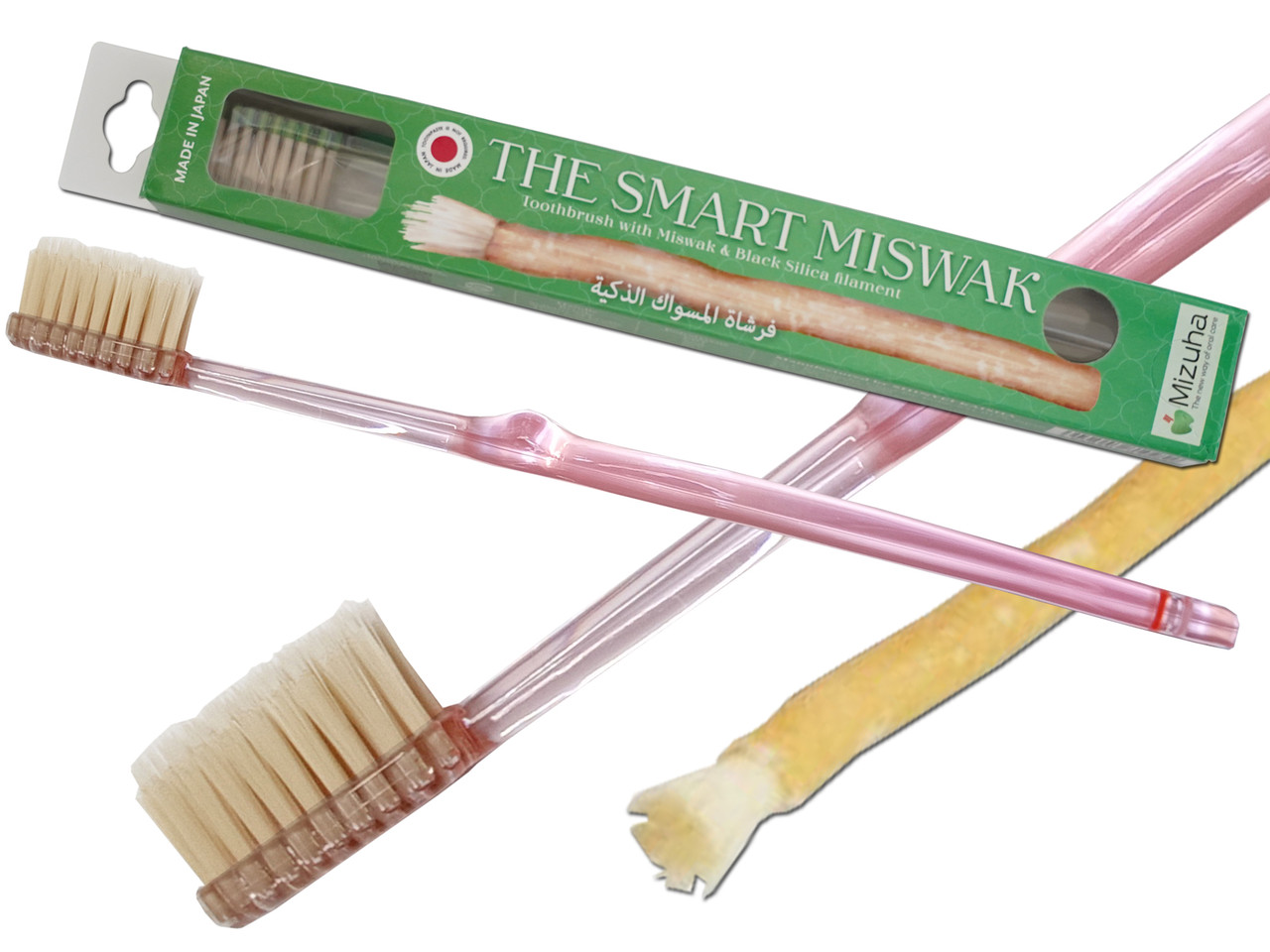 Зубна щітка Mizuha The Smart Miswak з конічними щетинками, рожева