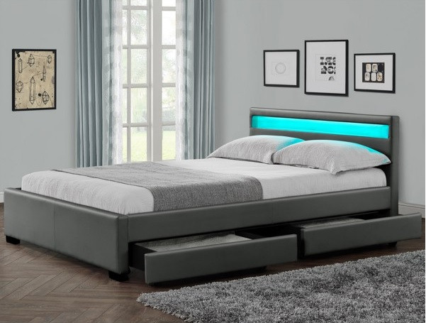 Ліжко LYON 140х200 см. с LED підсвіткою 16 кольорів