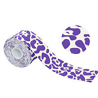 Кінезіо Тейп Ezapp Принт 5см х 5м, бузкові камінчики