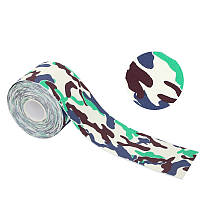 Кінезіо Тейп Ezapp Принт 5см х 5м, синьо-блакитний камуфляж