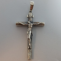 Мужской Христианский Православный серебряный крестик с Распятием