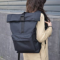 Рюкзак Ролл Топ. Дорожная сумка, сумка для похода из ткани. Модель №9543. WY-827 Цвет: черный