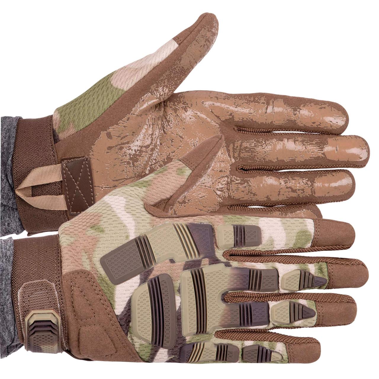 Тактичні рукавички з повнопалими Military Rangers BC-8799-3 (L-XL, камуфляж Multicam)