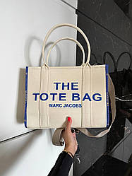 Жіноча сумка Марк Джейкобс бежева Marc Jacobs Beige Tote Bag Textile