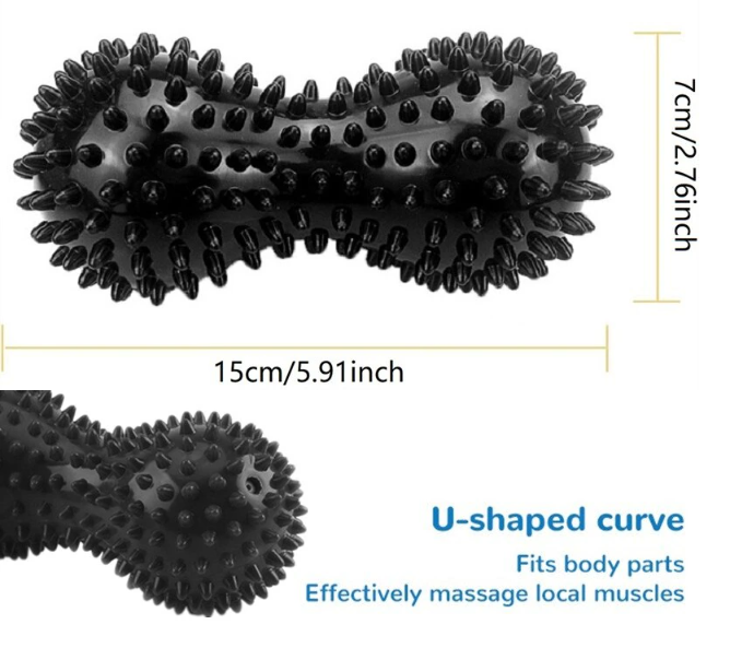 Массажный мячик арахис двойной мяч массажер для спины шеи ног миофасциального релиза - фото 7 - id-p1936412625