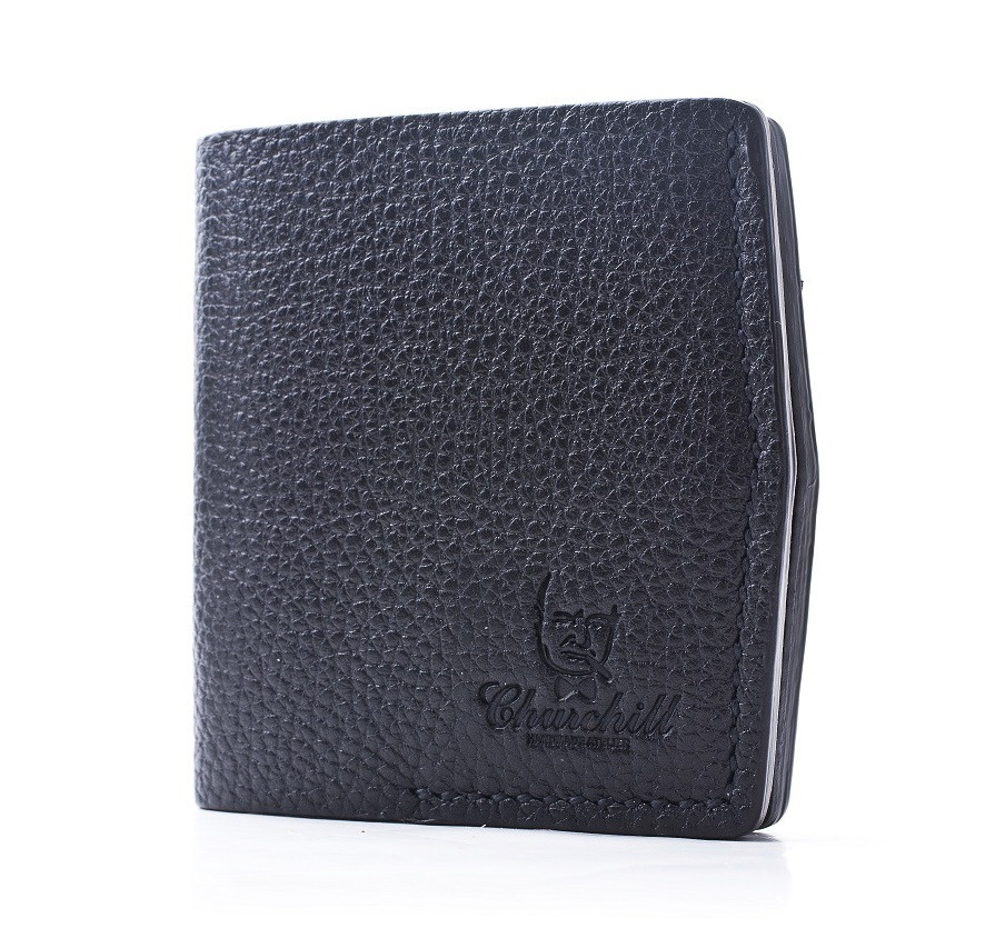 Портмоне компактне чоловіче шкіряне закривається на внутрішню кнопку "Essential lux" ручної роботи, фото 1