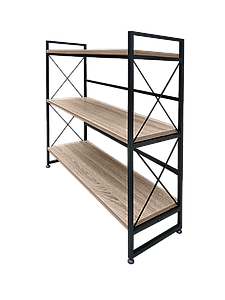 Стелаж на три полиці ST Loft 3, 800х300х870 мм Чорний/Дуб сонома