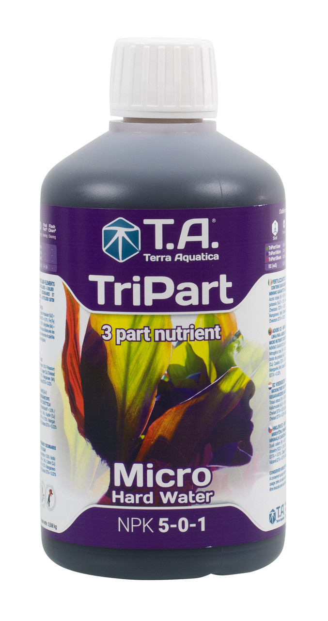 Добриво для гідропоніки Terra Aquatica Tripart Micro (Flora Micro GHE) Hard Water 0.5л