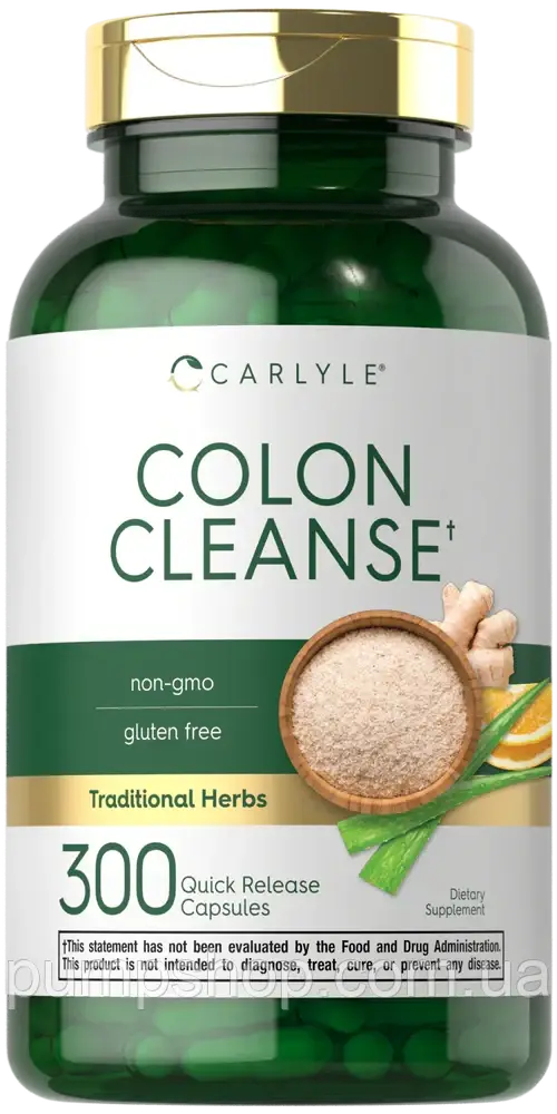 Детокс для очищення товстої кишки з трав і клітковини Carlyle Herbal & Fiber Colon Cleanse Detox 300 капс.