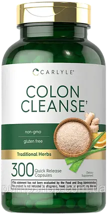 Детокс для очищення товстої кишки з трав і клітковини Carlyle Herbal & Fiber Colon Cleanse Detox 300 капс., фото 1
