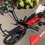 Велосипед дитячий двоколісний 14 дюймів (магнієва рама, дискові гальма) Lanq Infinity WLN1446G-3, червоний, фото 3