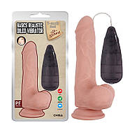 Вібратор із присоском і пультом Basics Realistic Dildo Vibrator Flesh, фото 2
