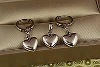 Набор Xuping Jewelry серьги подвески и кулон чистое сердечко 2.6 см серебристый