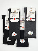 Мужские высокие носки Kardesler диабетические, без резинки однотонные, размер 40-46, 12 пар/уп. микс