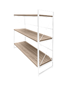 Стелаж на три полиці ST Loft 3, 800х300х870 мм Білий/Дуб сонома