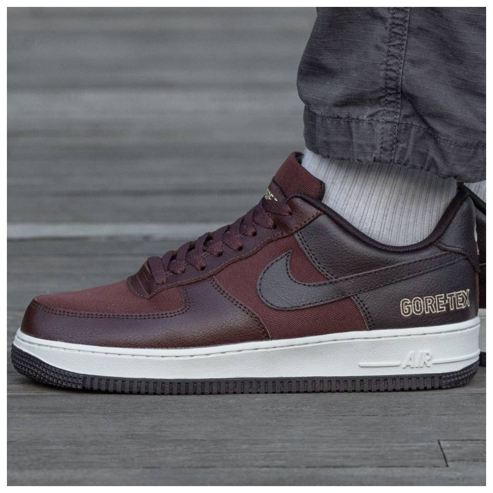 Чоловічі кросівки Nike Air Force 1 Low Gore-Tex Brown, коричневі шкіряні кросівки найк аір форс 1 лов гортекс