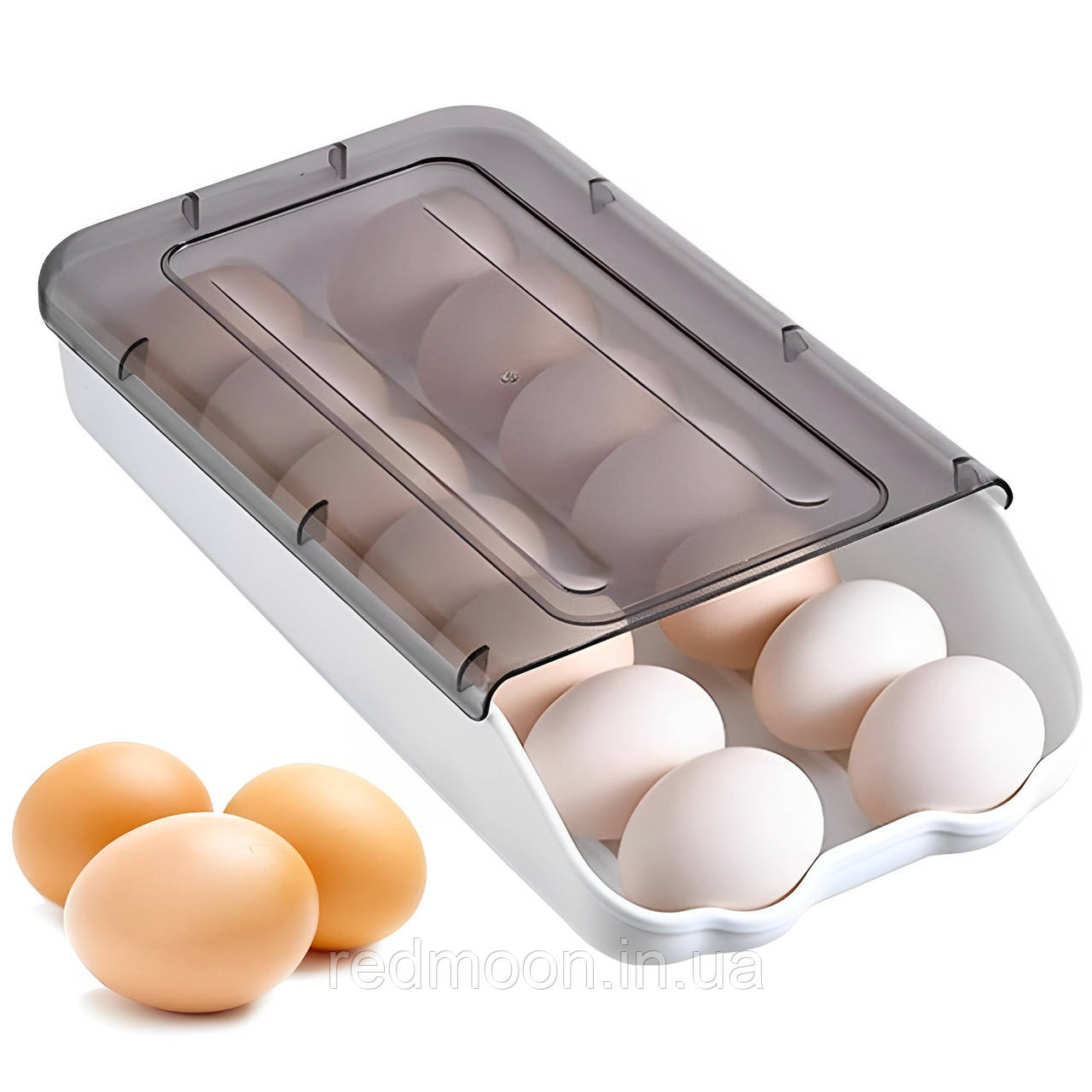 Контейнер для зберігання яєць 14 шт, Egg storage box / Лоток для яєць / Органайзер для яєць у холодильник