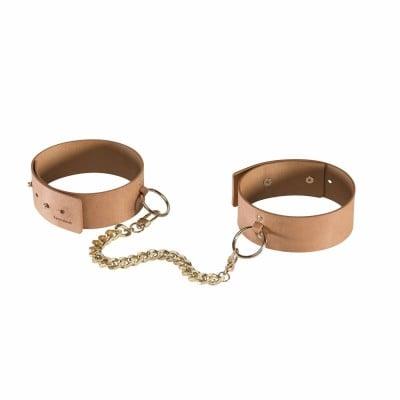Наручники Bijoux Indiscrets MAZE — Wide Cuffs Brown, екошкіра, стильні браслети