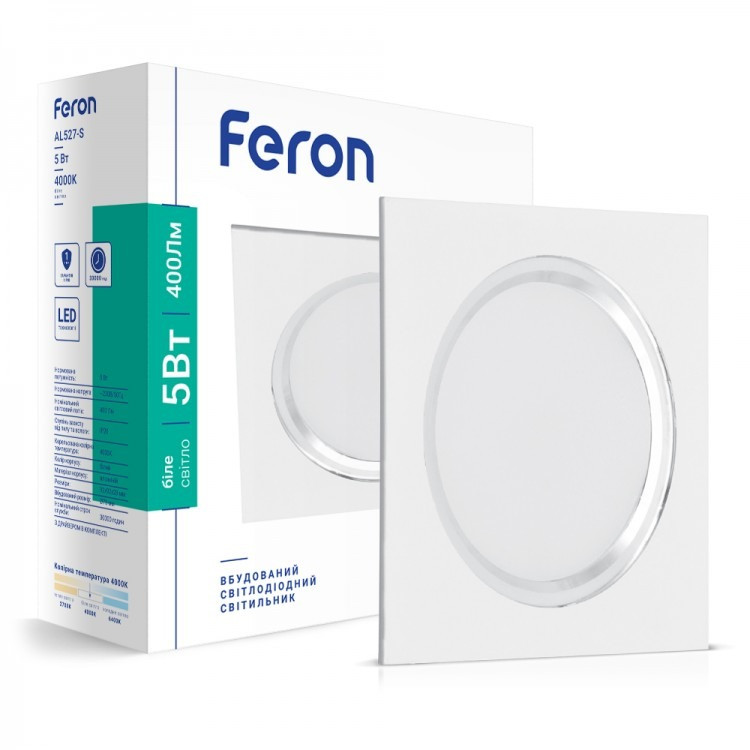LED світильник Feron AL527-S 5W 4000К білий 7260