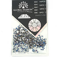 Декор для ногтей Global Fashion Swarovski. Микс размер. Pearl blue