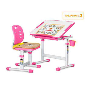 Дитячий комплект парта та стілець Evo-kids Evo-06 Ergo дівчинці колір рожевий