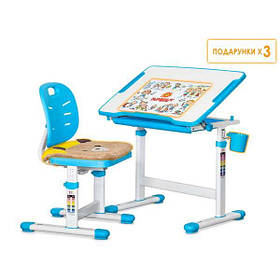 Дитяча парта та стілець-розтишка Evo-kids Evo-06 Ergo хлопчику колір блакитний