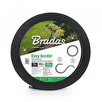 Бордюр газонный 40мм х 10м с комплектом кольев 20шт, EASY BORDER графит черный