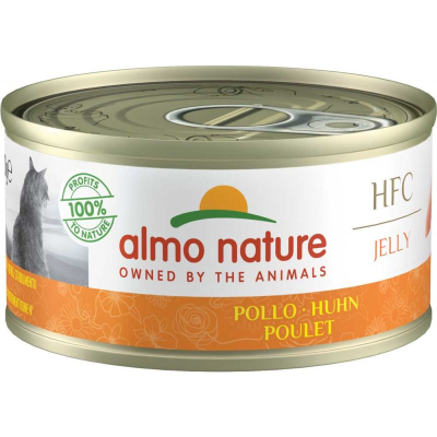 Консервований корм для дорослих котів Almo Nature (Альмо Натюр) HFC Jelly Cat шматочки в желе з куркою 70 г